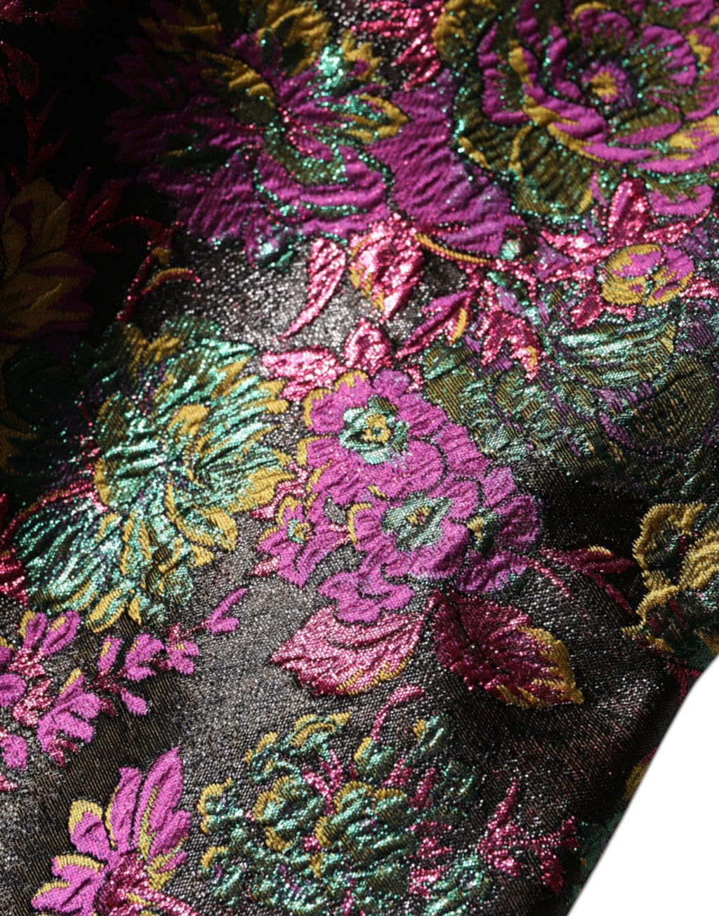 Veste courte en jacquard floral multicolore Dolce & Gabbana, style élégant et tendance avec motif floréal coloré.