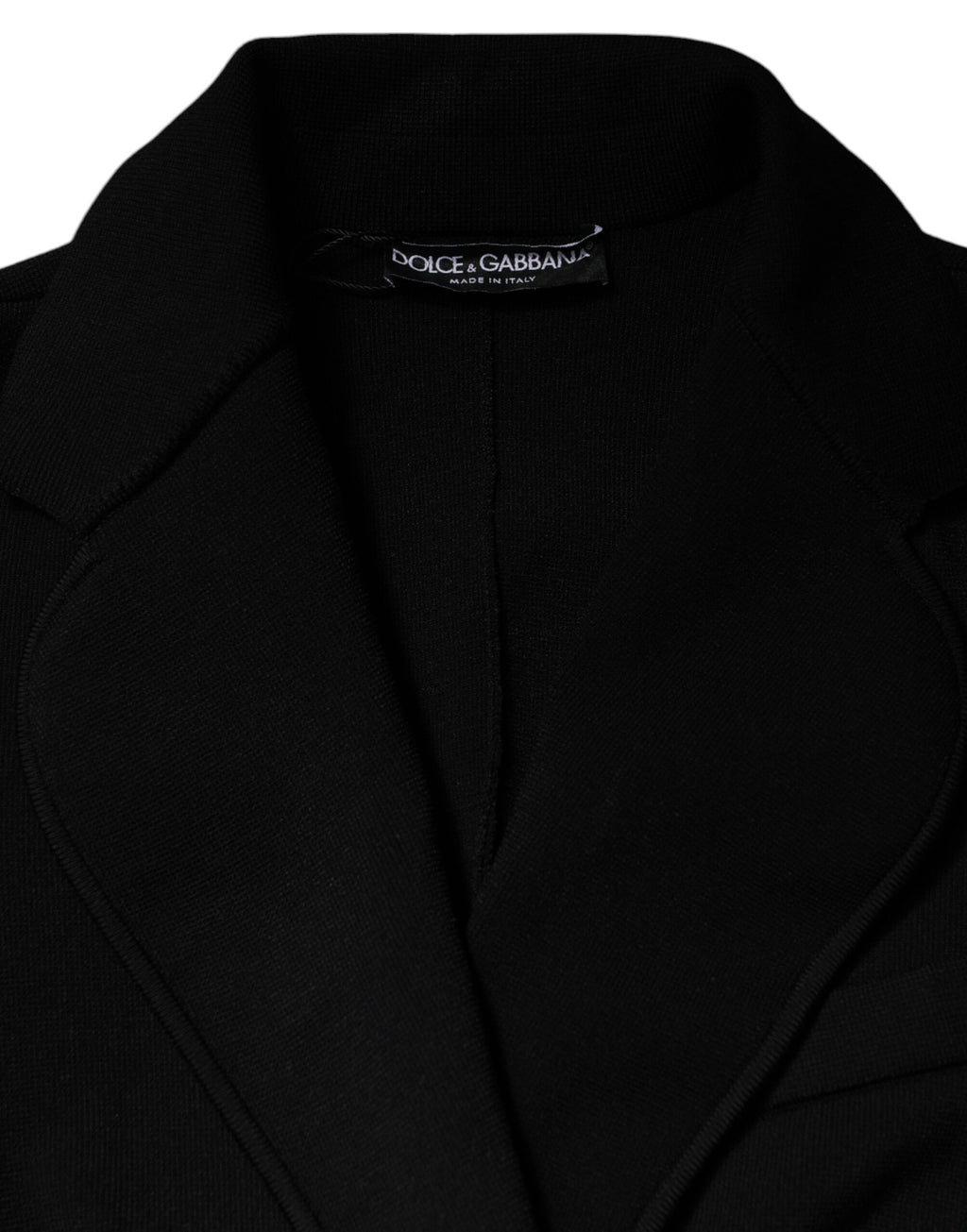 Blazer noir en viscose de Dolce & Gabbana, veste à simple boutonnage élégante et tendance pour homme.