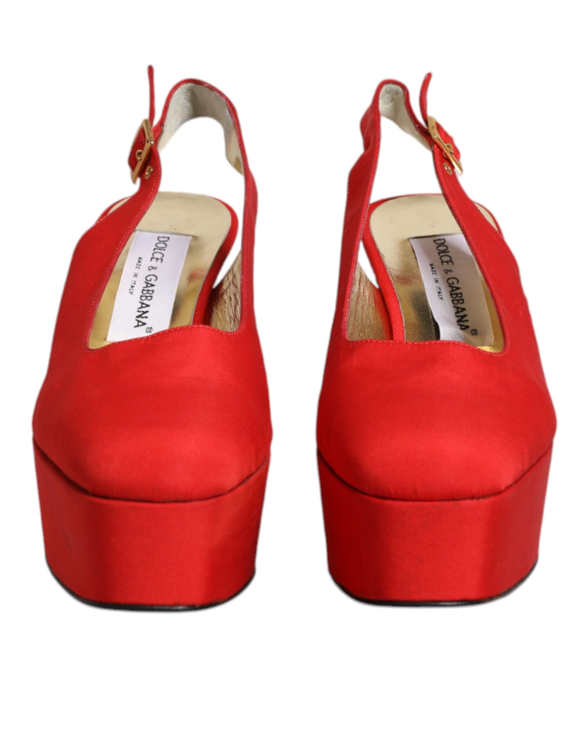 Sandales à talons rouges Dolce & Gabbana, chaussures à plateforme slingback élégantes avec talons hauts et design sophistiqué.