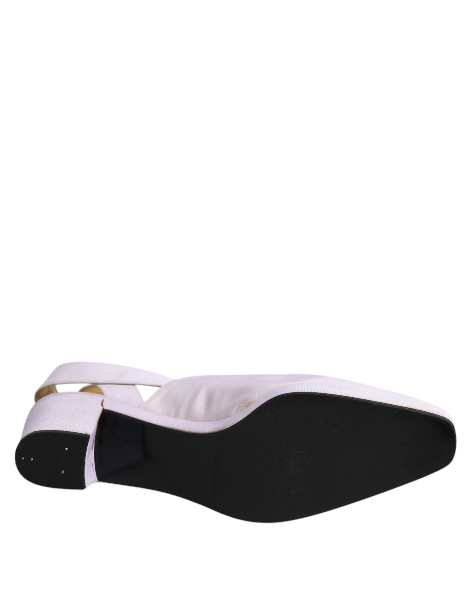 Sandales à talons blocs blanches Dolce & Gabbana, chaussures à talons élégantes avec bride arrière et design sophistiqué