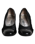 Chaussures à talons blocs en cuir noir Dolce & Gabbana, pompe élégante et sophistiquée pour femmes.