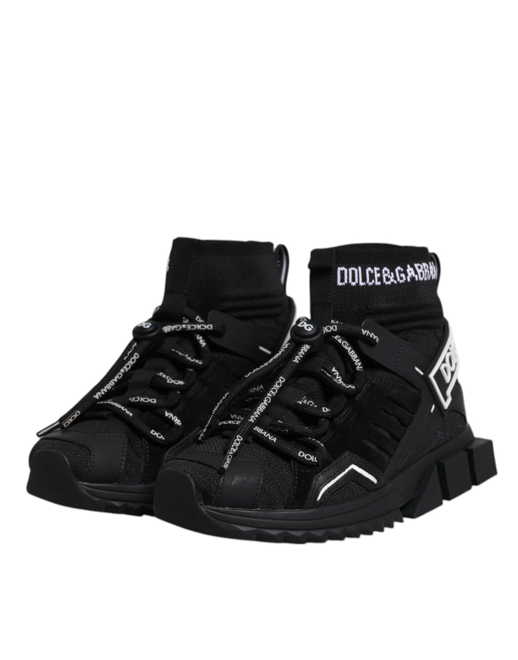 Chaussures sneakers Dolce & Gabbana Sorrento noires avec logo, chaussures élégantes et confortables pour homme.