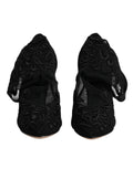 Chaussures Dolce & Gabbana bottines en tulle noir à talons moyens, style élégant et ajusté pour le mollet.