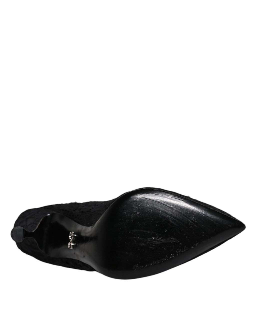 Chaussures Mary Jane Dolce & Gabbana en dentelle noire avec cristaux, style élégant et sophistiqué.