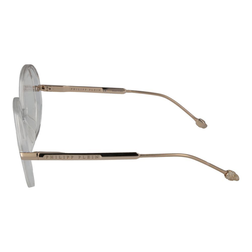 Lunettes transparentes en acétate de cellulose de la marque Philipp Plein, monture moderne et élégante, vues de face.