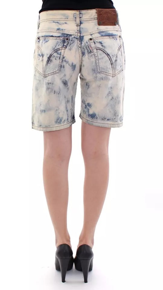 Shorts en denim Dolce & Gabbana Blue D&G en coton lavé, vue de face avec poches et ceinture visibles.