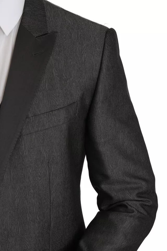 Gilet et blazer gris Dolce & Gabbana Martini 2 pièces, veste élégante avec détails sophistiqués.