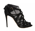 Escarpins en daim noir Dolce & Gabbana avec talons stilettos, chaussures élégantes et sophistiquées.