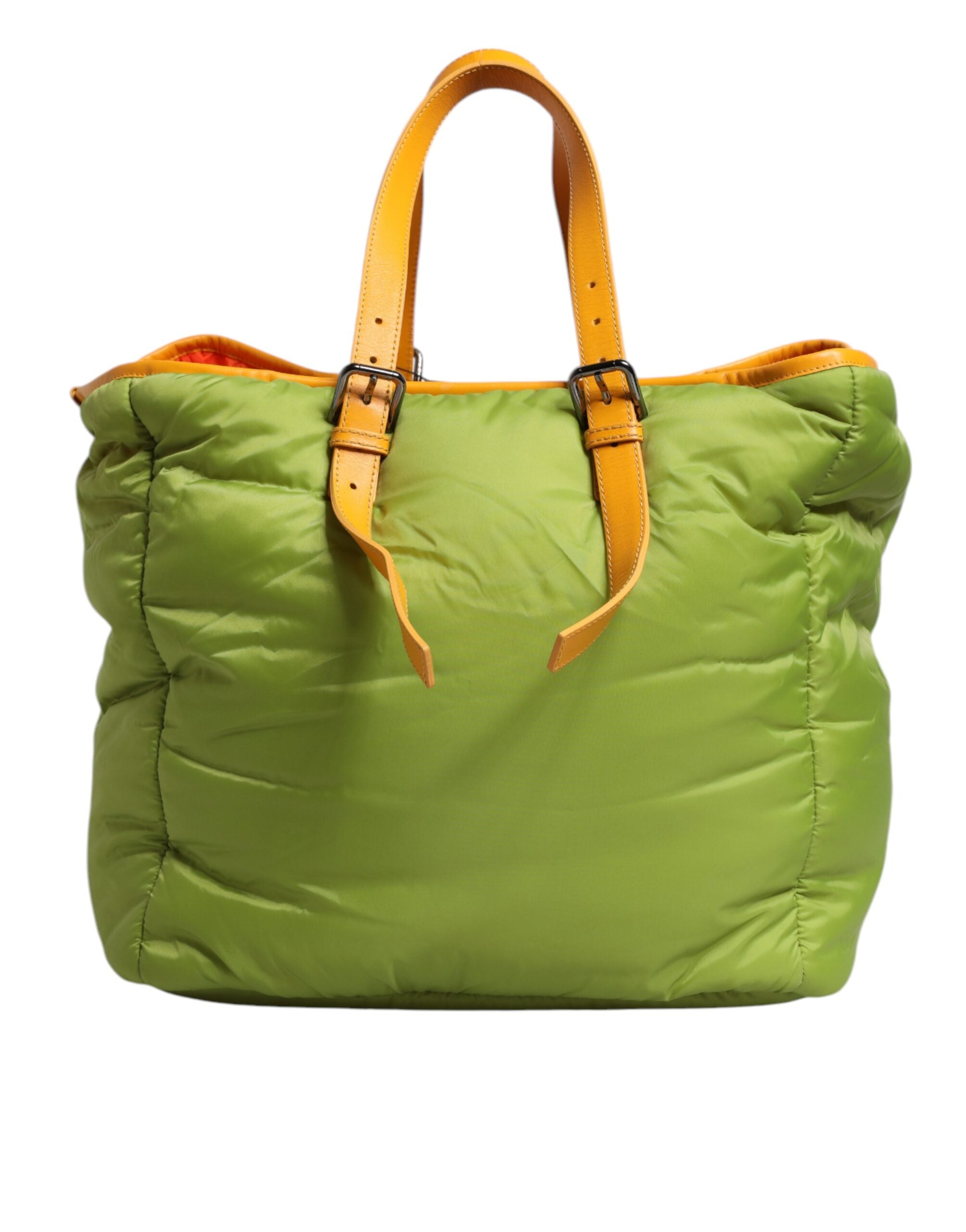 Sac à bandoulière Dolce & Gabbana en nylon vert avec logo rembourré, plaque logo et design pratique.