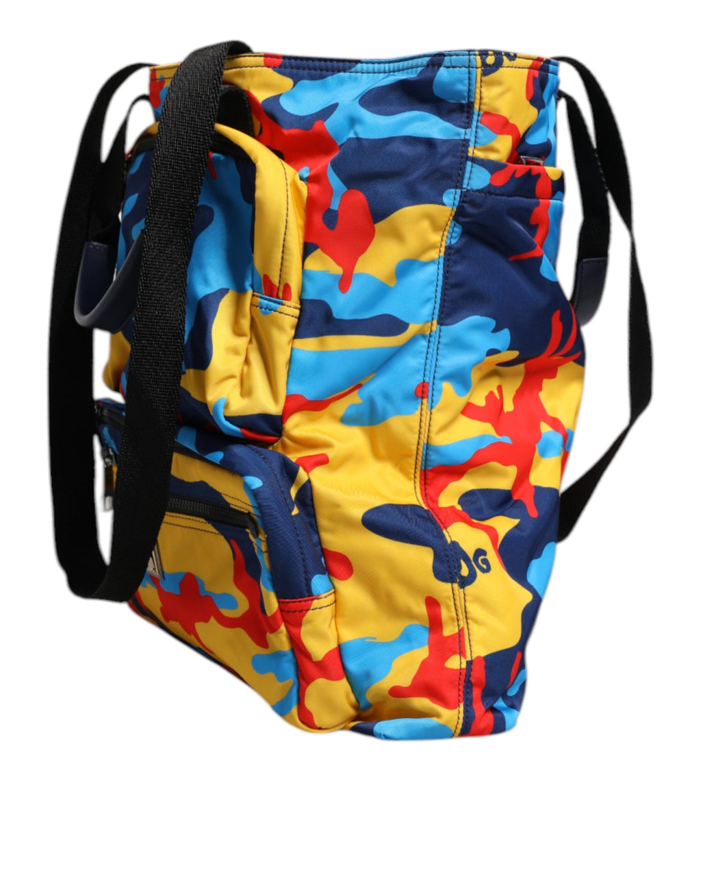 Sac shopping en nylon camouflage multicolore de Dolce & Gabbana, sac à main spacieux et tendance avec motif coloré.