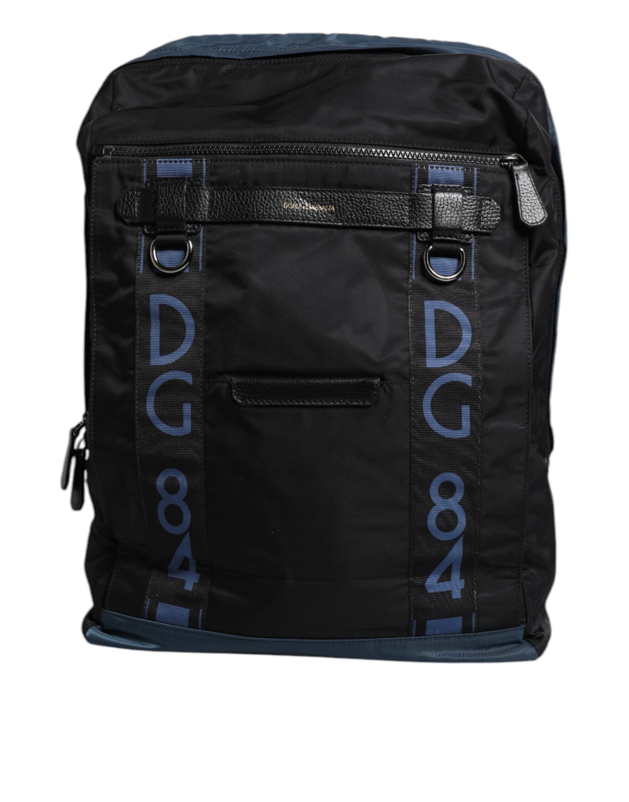 Sac à dos Dolce & Gabbana en nylon noir avec logo DG, sac d'école élégant et pratique pour un style raffiné.