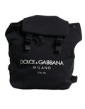 Sac à dos Dolce & Gabbana noir en néoprène et nylon avec logo DG visible, style élégant et pratique.