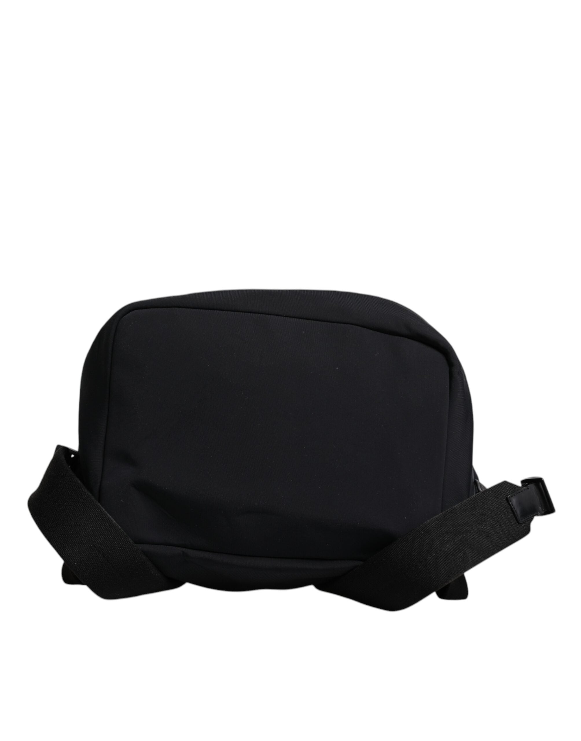 Sac à dos Dolce & Gabbana noir en néoprène et nylon avec logo DG, style scolaire et moderne, visible en détail.