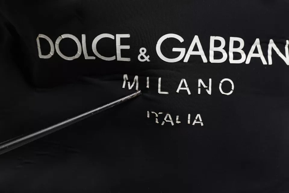 Sac à dos Dolce & Gabbana noir en néoprène et nylon avec logo DG, style scolaire, vue de face.