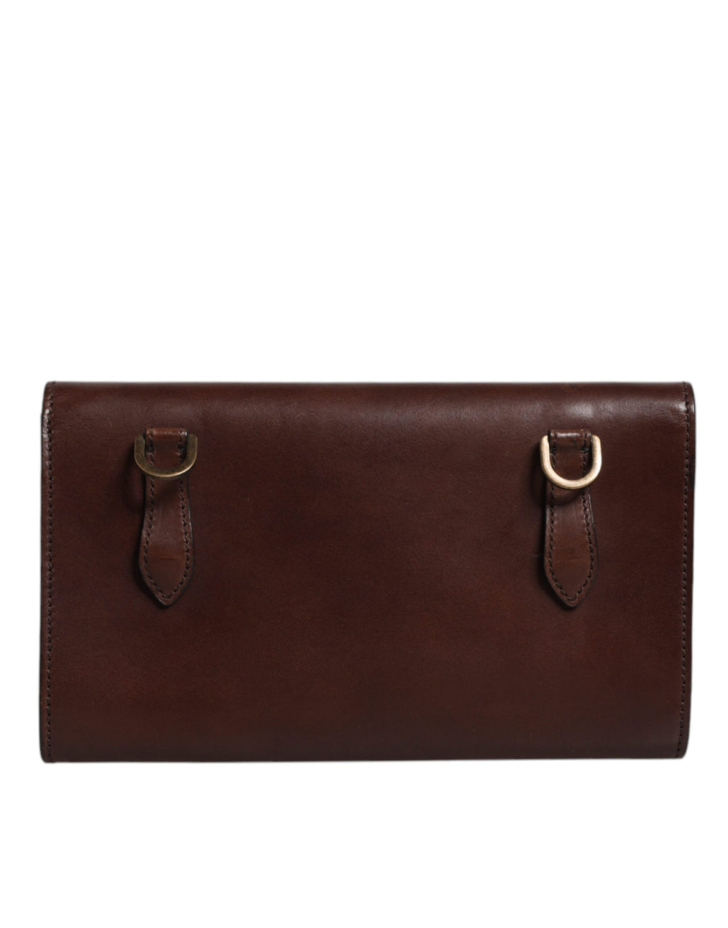 Sac à main bandoulière en cuir marron Dolce & Gabbana avec logo embossé, élégant et pratique.