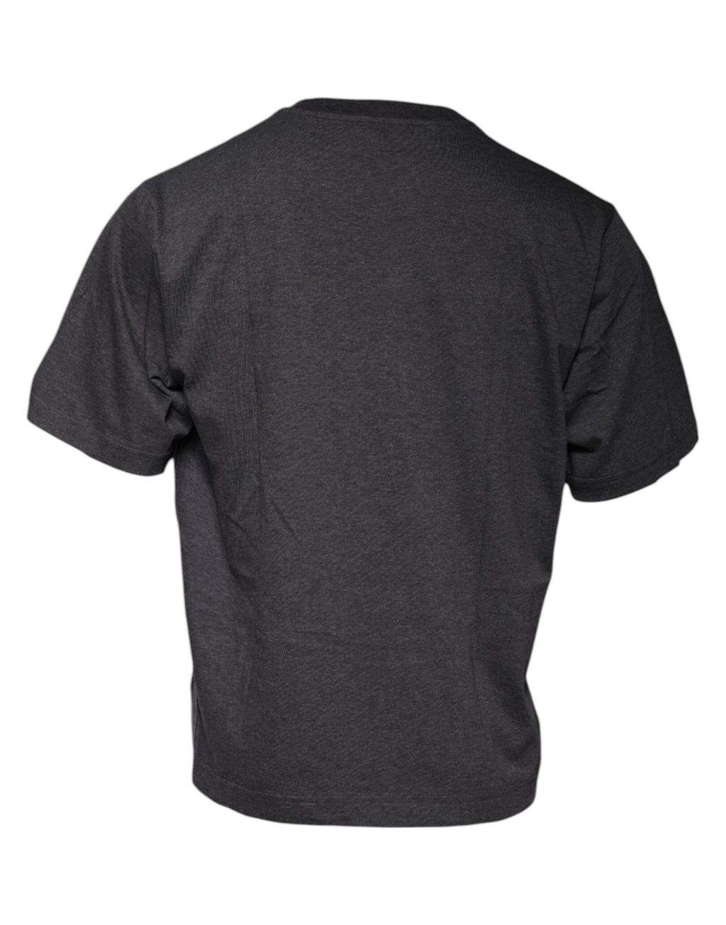 T-shirt Dolce & Gabbana à manches courtes, col rond, gris foncé, style décontracté, en coton.
