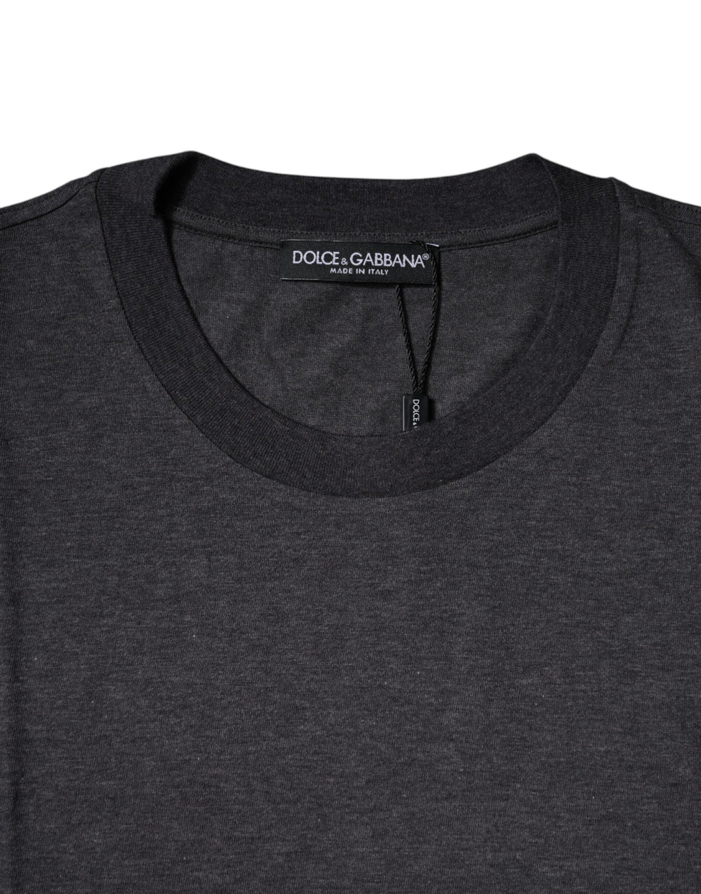 T-shirt à manches courtes gris foncé Dolce & Gabbana, col rond, style décontracté, en coton.