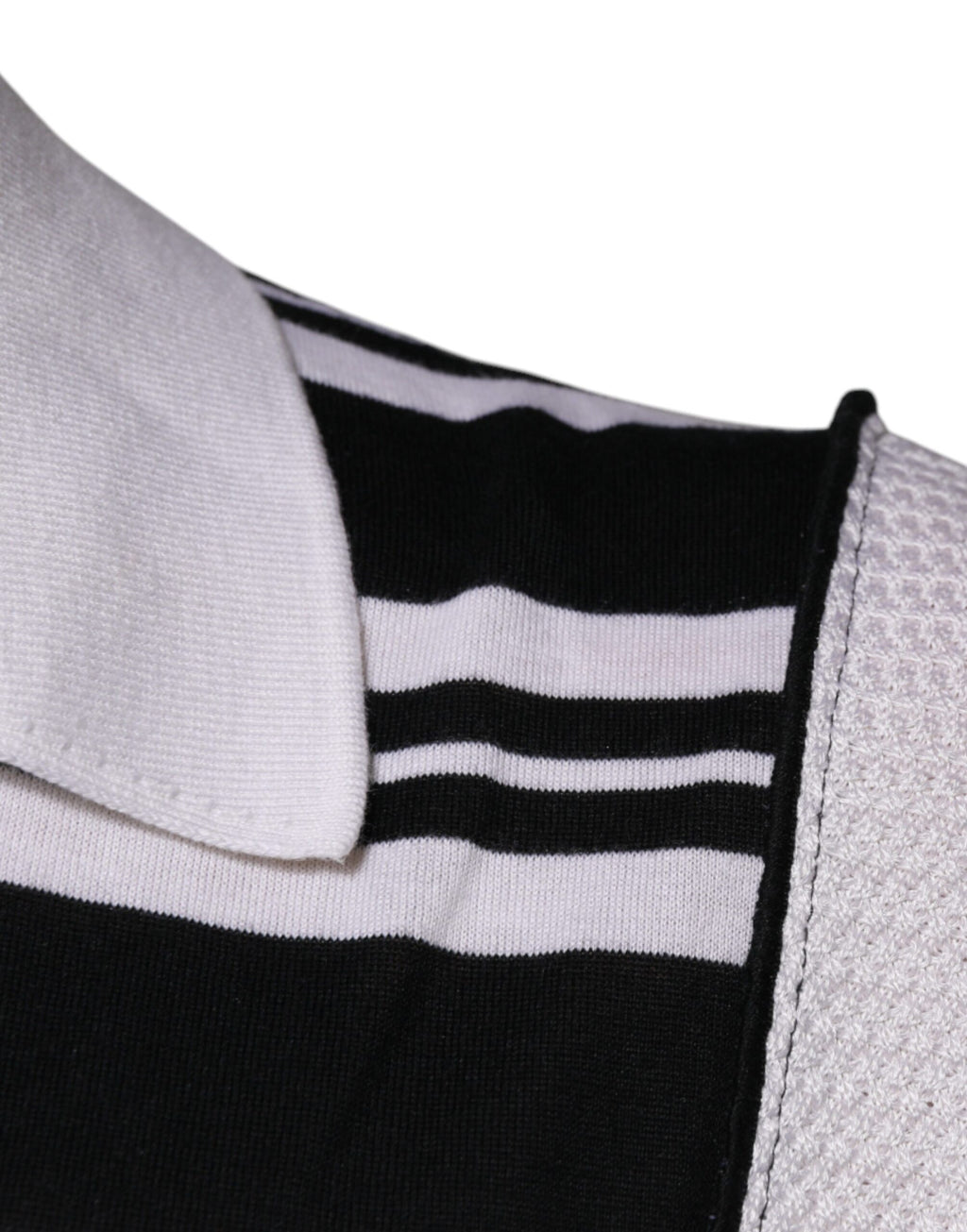 Polo homme Dolce & Gabbana à rayures noires et blanches avec col, t-shirt élégant en coton.