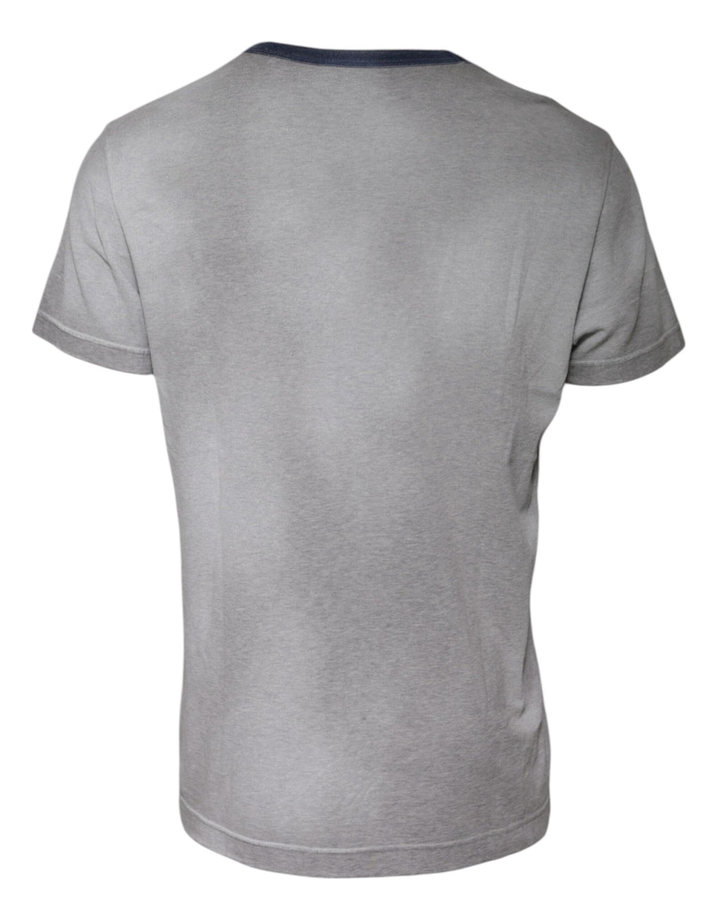 T-shirt en coton gris avec logo imprimé de Dolce & Gabbana, col rond et style décontracté.