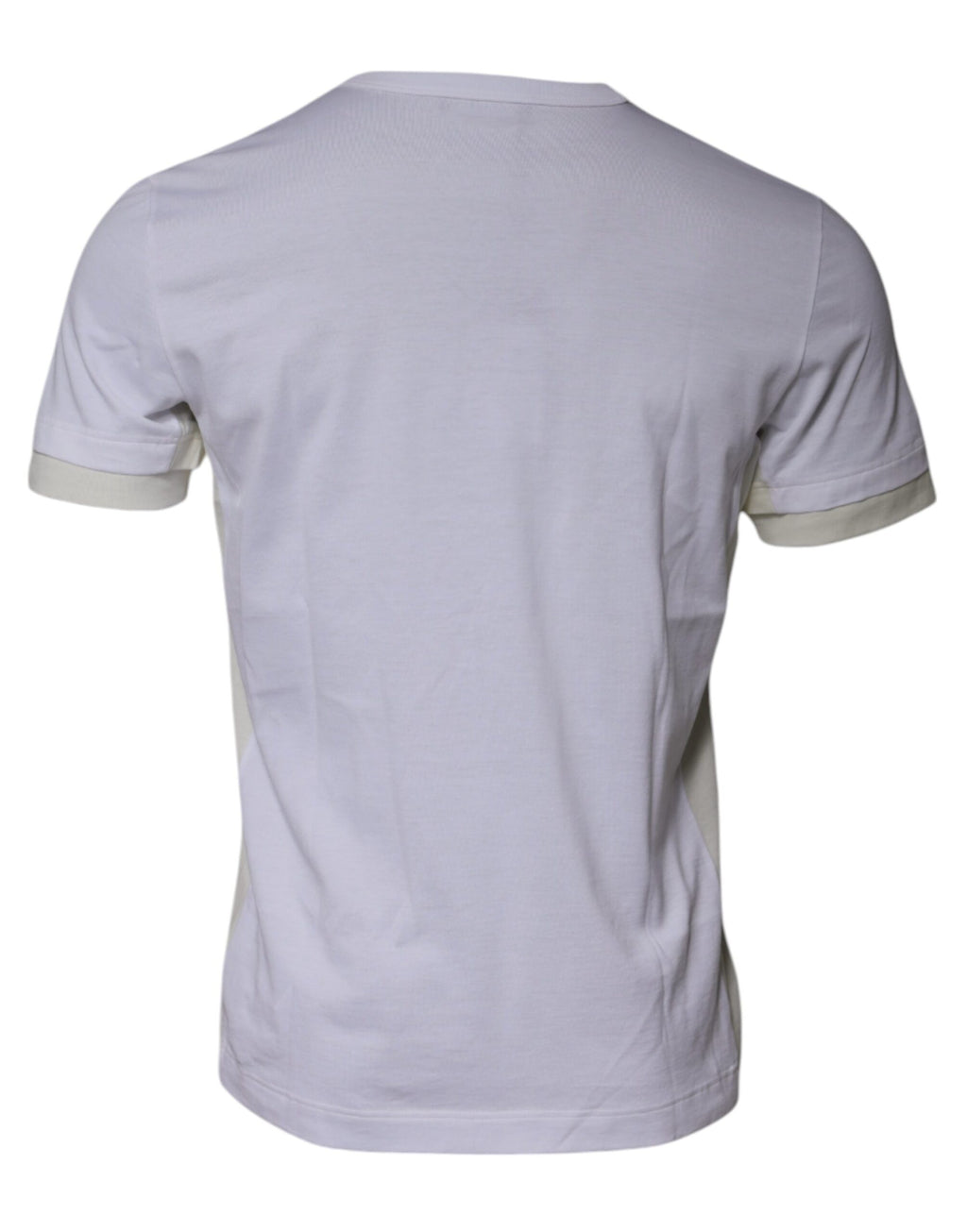 T-shirt blanc en coton à col rond et manches courtes de Dolce & Gabbana, vue de face.
