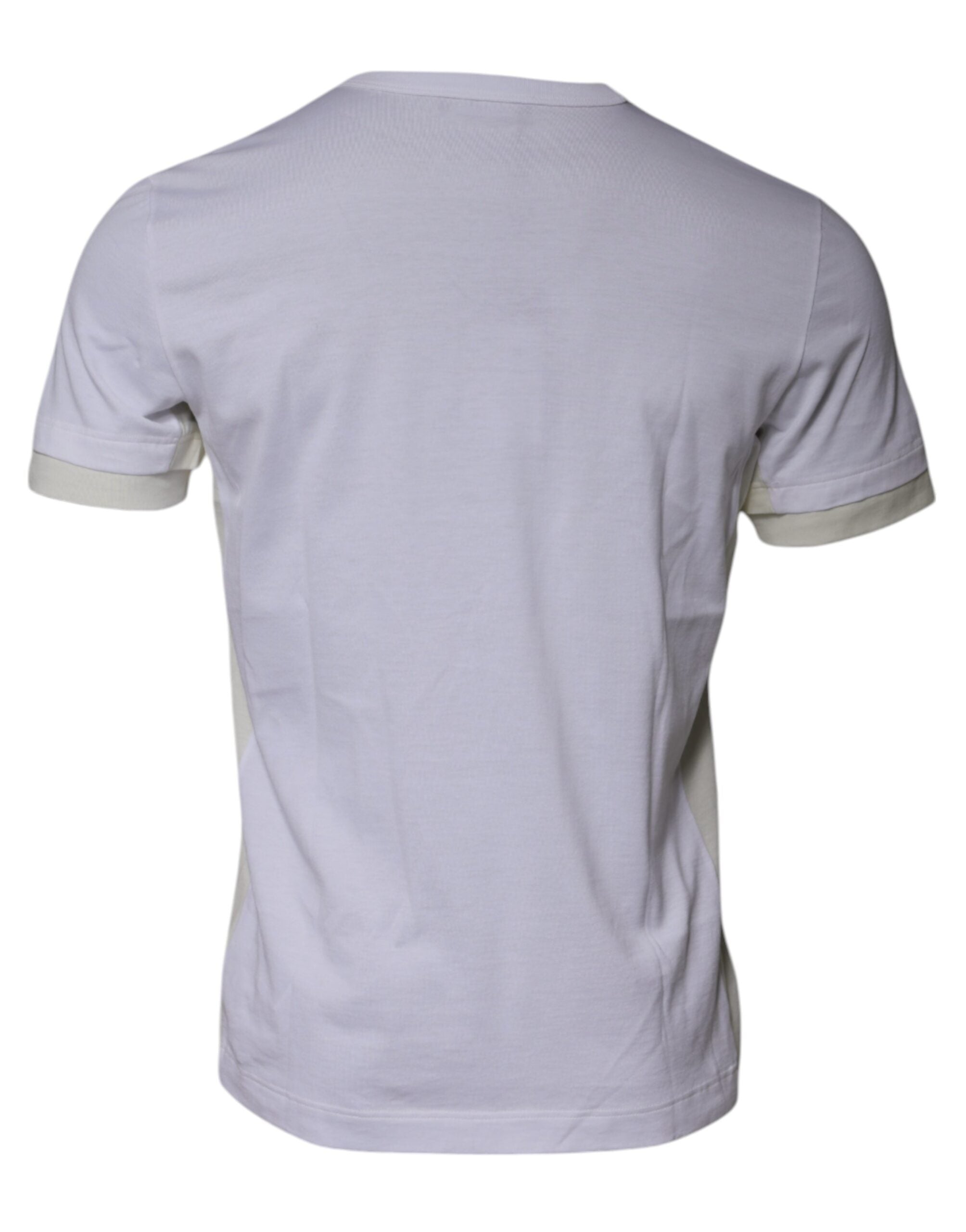T-shirt blanc en coton à col rond et manches courtes de Dolce & Gabbana, vue de face.