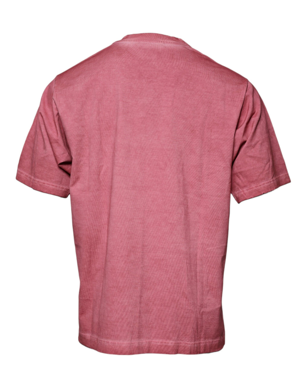 T-shirt en coton rose avec logo imprimé de Dolce & Gabbana, col rond, style décontracté.