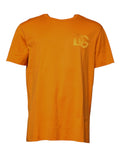 T-shirt en coton orange avec logo Dolce & Gabbana, col rond, design élégant et décontracté.