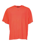 T-shirt Dolce & Gabbana en polyester avec logo orange, col rond, style décontracté, visible en gros plan.