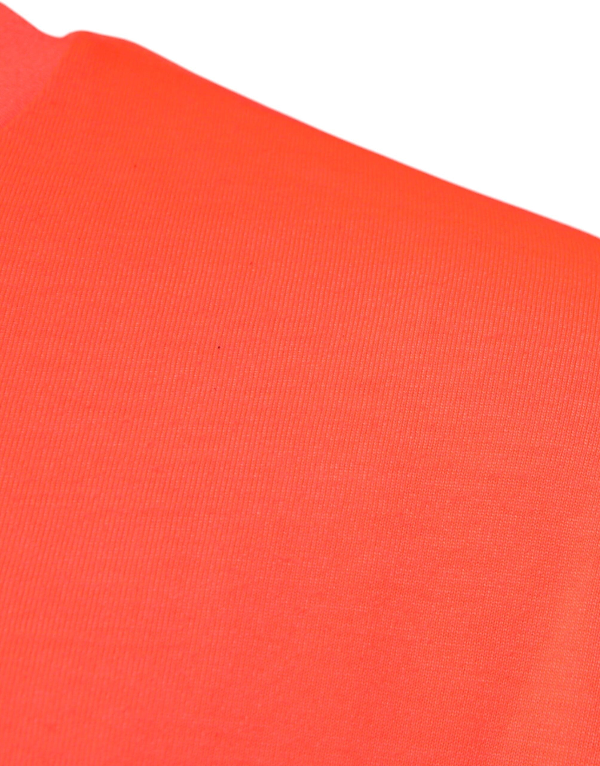 T-shirt en polyester Dolce & Gabbana avec logo orange, col ras du cou et design élégant.