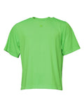 T-shirt en polyester vert avec logo Dolce & Gabbana à col ras du cou, style décontracté et moderne.