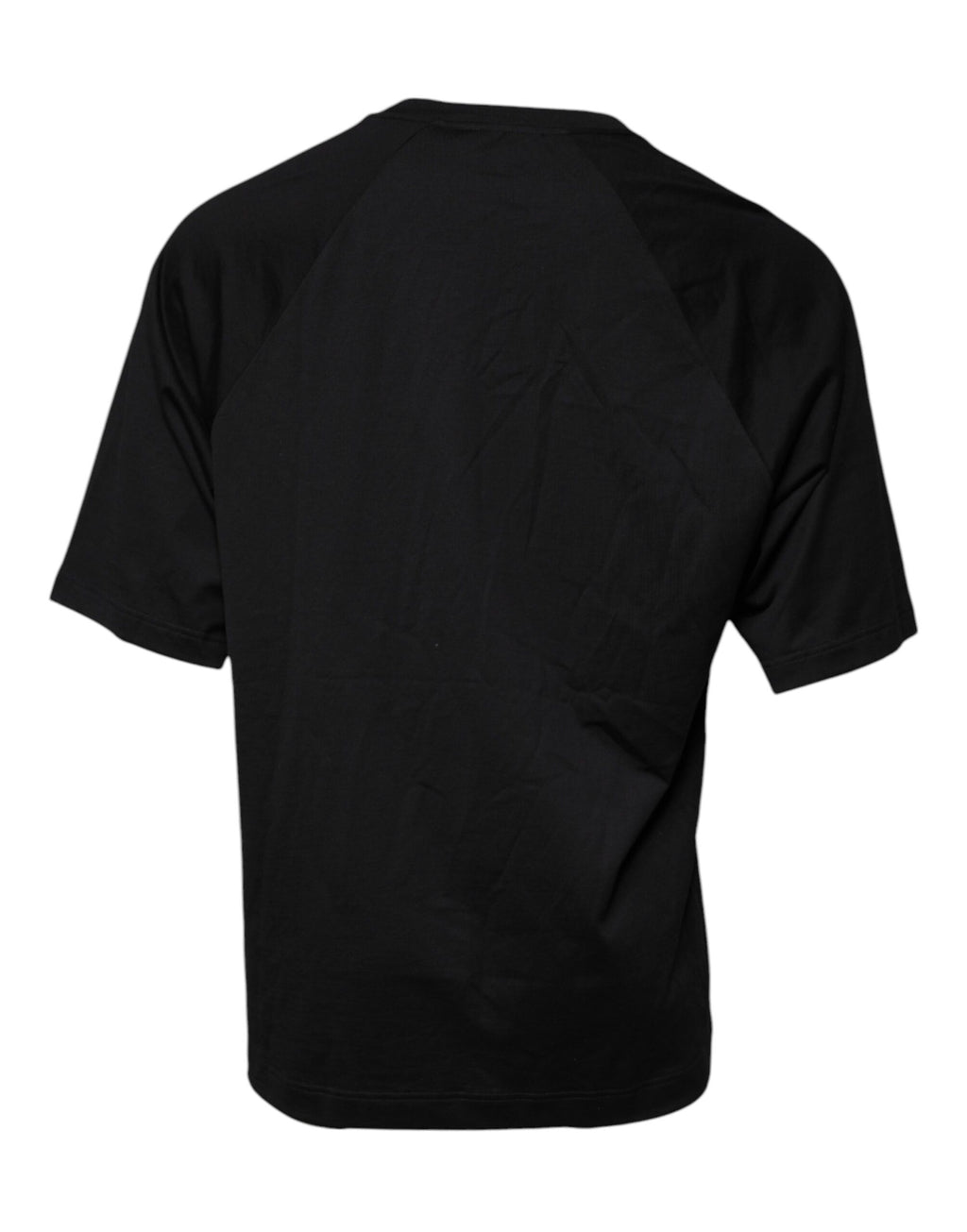 T-shirt noir en coton Dolce & Gabbana avec logo imprimé, col rond, style décontracté et moderne.