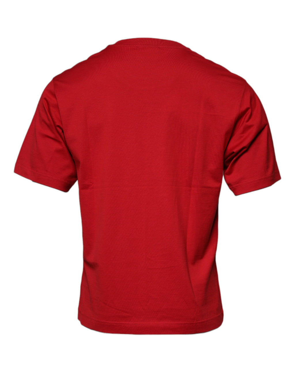 T-shirt en coton rouge avec logo imprimé de Dolce & Gabbana, col rond et style décontracté.