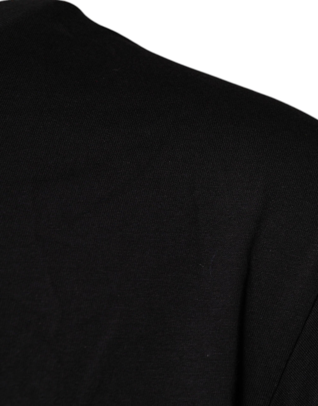 T-shirt en coton noir Dolce & Gabbana avec logo imprimé, col rond et style décontracté visible sur l'image.
