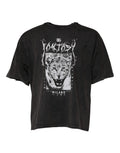 T-shirt en coton gris à motif léopard de Dolce & Gabbana, col rond, style décontracté et tendance.