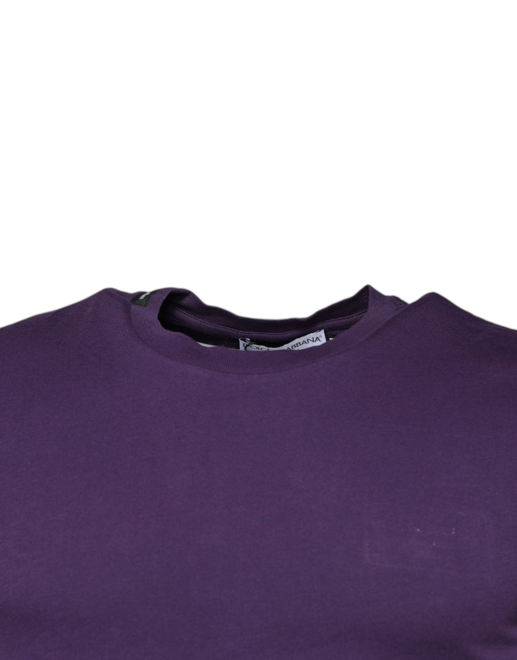 T-shirt Dolce & Gabbana violet en coton à col rond à manches courtes, mode élégante et confortable.