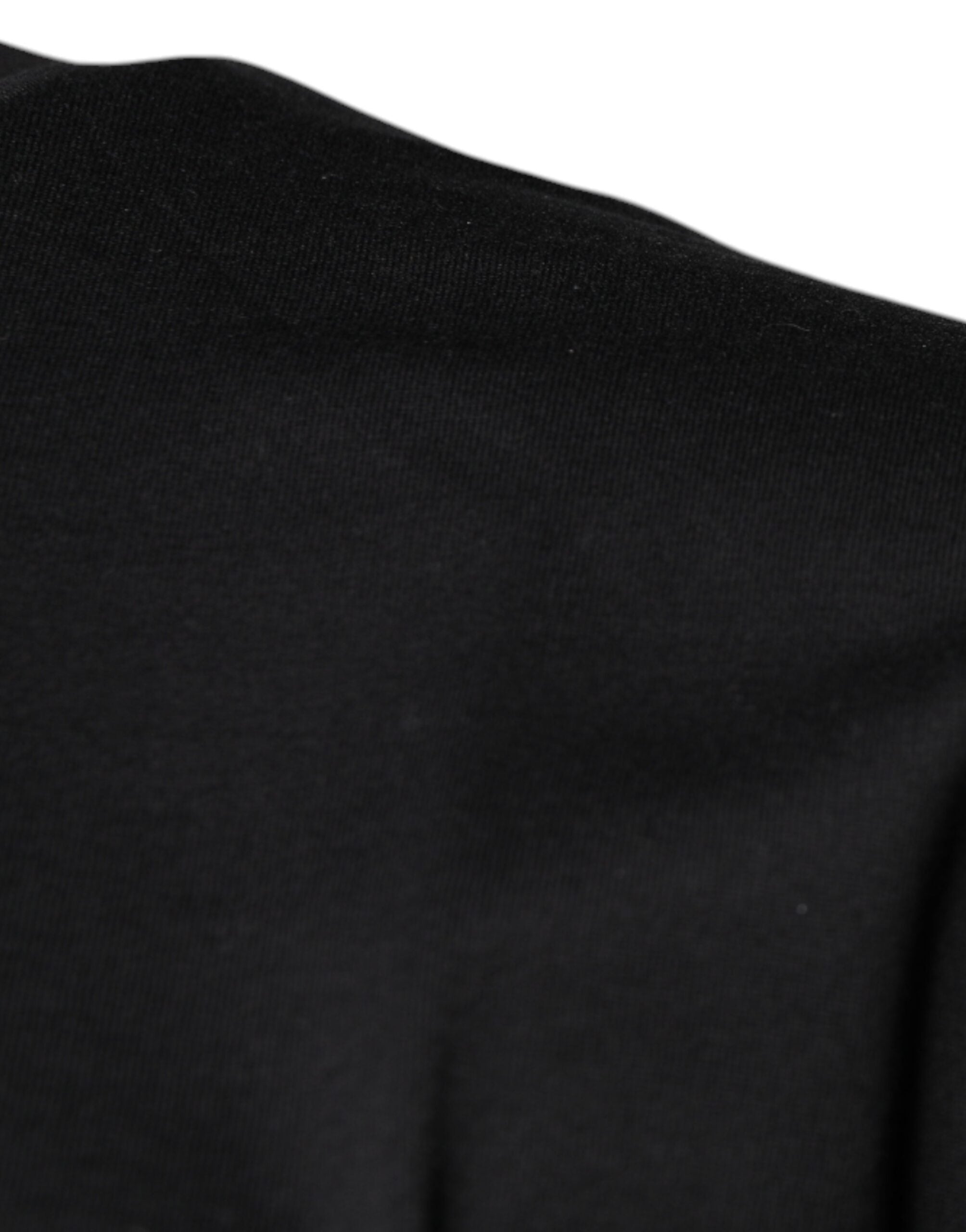 T-shirt en coton noir Dolce & Gabbana avec logo DG imprimé, col rond, style décontracté et moderne.