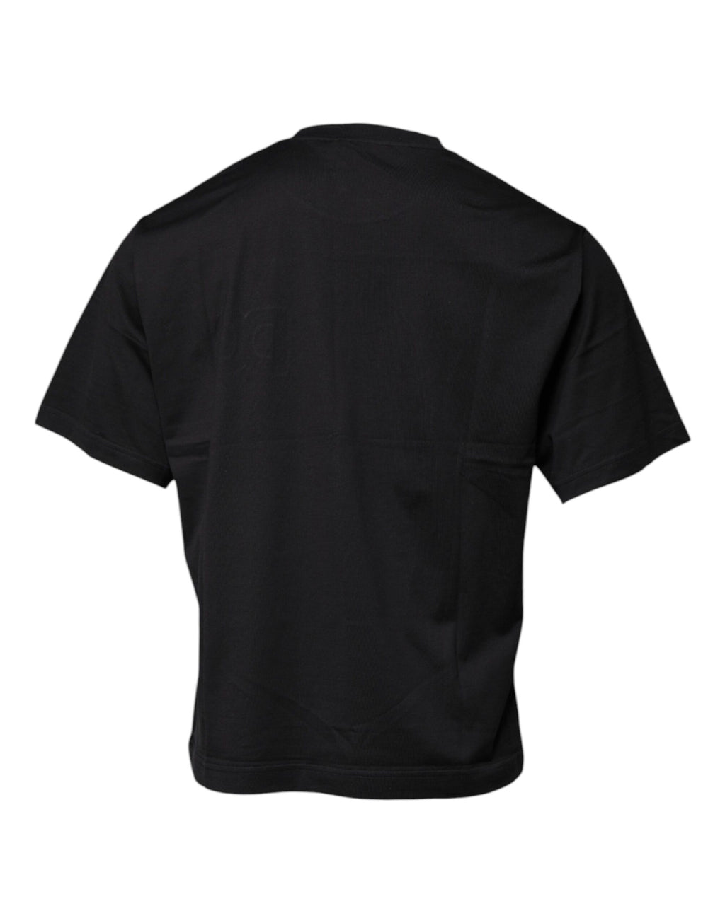 T-shirt en coton noir Dolce & Gabbana avec logo DG imprimé, col rond, style décontracté et moderne.