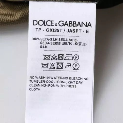 Polo à col en camouflage multicolore de Dolce & Gabbana, t-shirt élégant avec motifs colorés et logo discret.