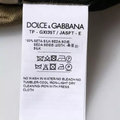 Polo à col en camouflage multicolore de Dolce & Gabbana, T-shirt tendance avec logo de la marque, en coton.