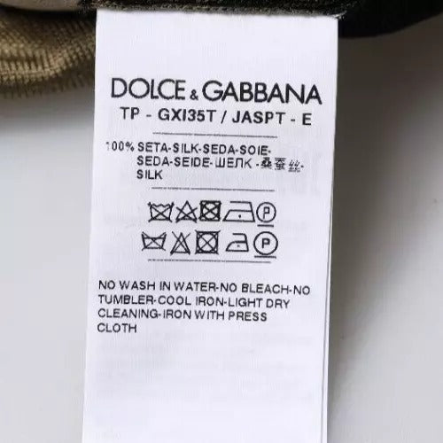 Polo Dolce & Gabbana multicolore avec motif camouflage et col, tissu en coton pour homme.