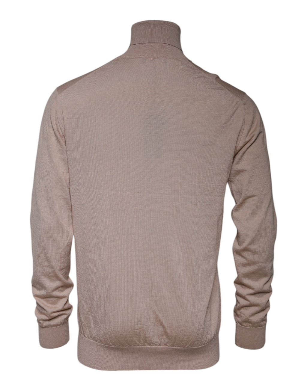 Pull en cachemire beige Dolce & Gabbana, col roulé, douceur et élégance visible sur le pull en laine.