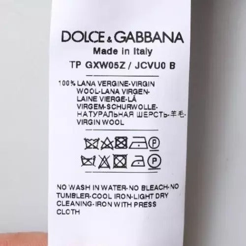 Pull noir en laine gris Dolce & Gabbana avec logo, col roulé, pour un style élégant et chaud.