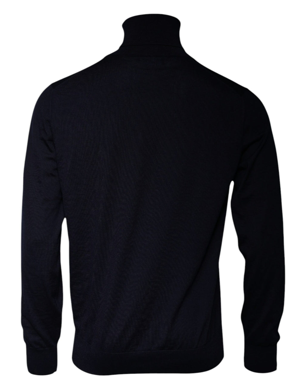 Pull-over en cachemire bleu Dolce & Gabbana à col montant, doux et élégant, pour un style sophistiqué.