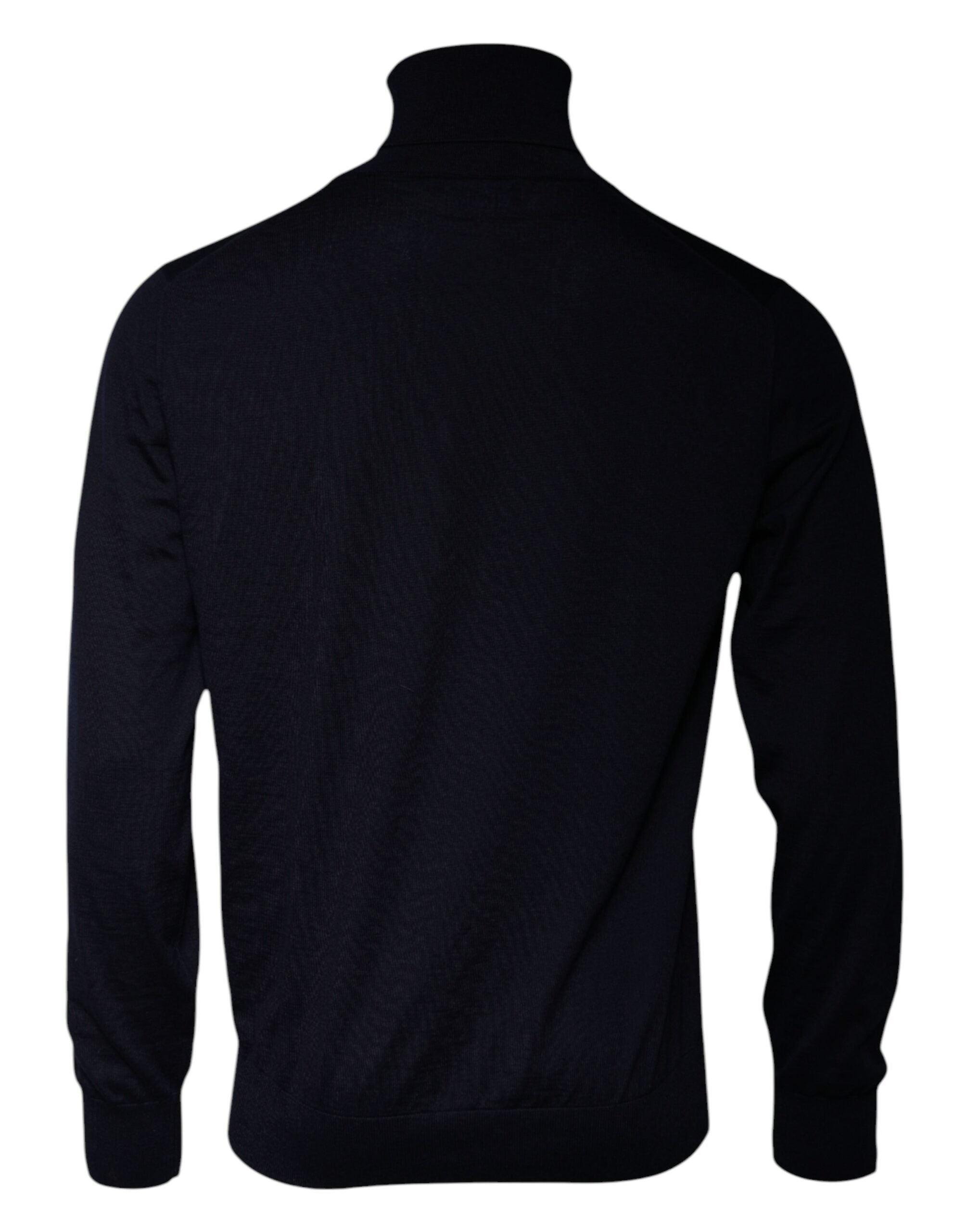Pull-over en cachemire bleu Dolce & Gabbana à col montant, doux et élégant, pour un style sophistiqué.