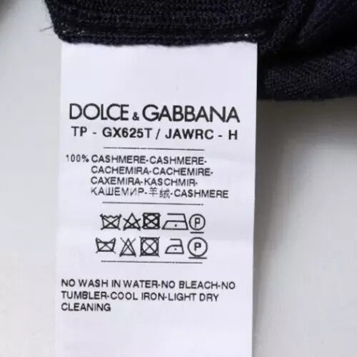 Pull-over en cachemire bleu Dolce & Gabbana à col roulé, doux et élégant, pour homme ou femme.