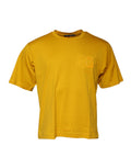 T-shirt à manches courtes Dolce & Gabbana logo en jaune foncé, col rond, design décontracté et élégant.