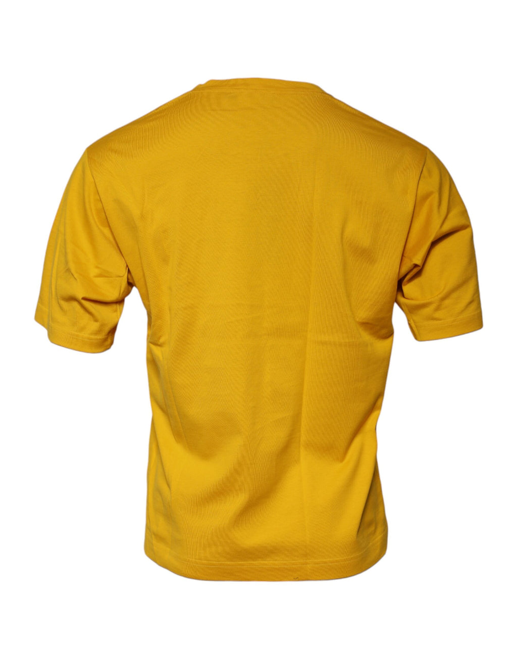T-shirt à manches courtes Dolce & Gabbana jaune foncé avec logo, col ras du cou et design élégant visible sur l'image.