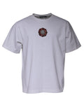 T-shirt blanc Dolce & Gabbana à logo orné, col rond, en coton, vue de face.