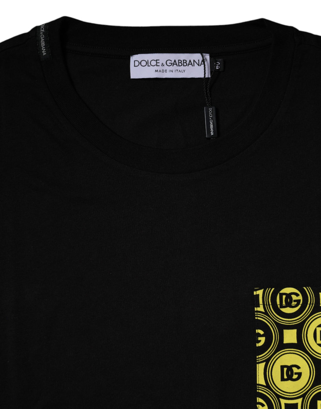 T-shirt en coton noir à logo Dolce & Gabbana à manches courtes avec impression de logo, style élégant et décontracté.