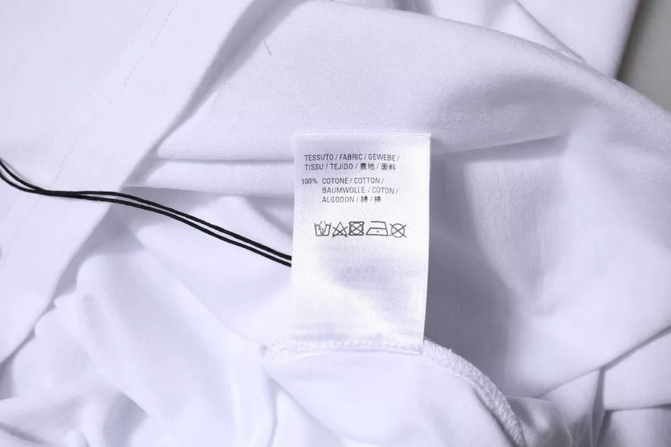 T-shirt blanc Balenciaga en jersey de coton avec logo, col rond et manches courtes, vue de face.
